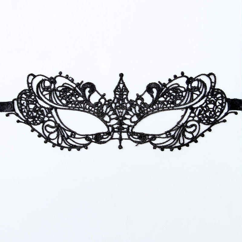 Xloey 20 Pieces Lace Mask Masquerade Venetian Eyemask Halloween Sexy Woman Lace Mask for Halloween Masquerade Carnival Party Costume Ball  Black - Image 2